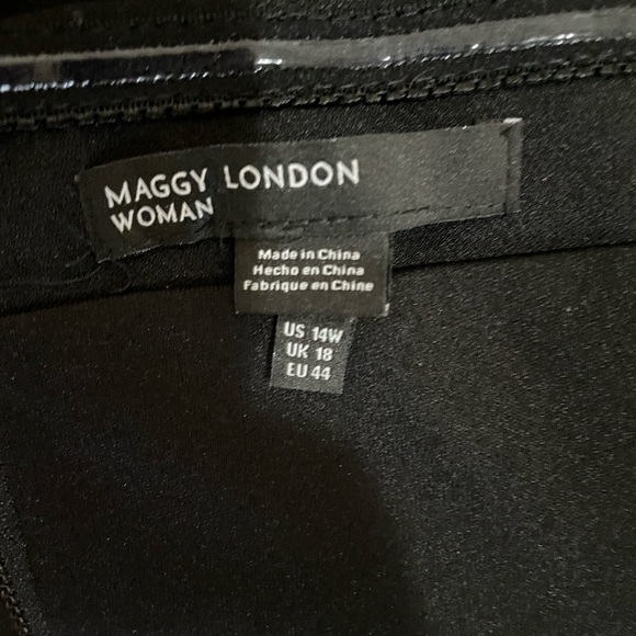 Maggy London Black Midi Dress with Sheer Detail - Picture 8 of 14